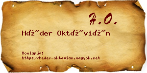 Héder Oktávián névjegykártya